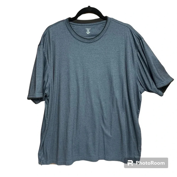 Van-Heusen Studio men’s XXL dark blue/black faint striped crew neck shirt - Picture 1 of 5